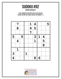 Sudoku Expert #92