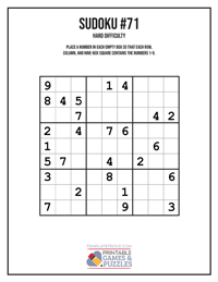 Sudoku Hard #71