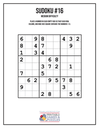 Sudoku Medium #16