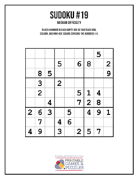 Sudoku Medium #19