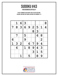 Sudoku for Beginners #43