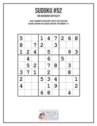 Sudoku for Beginners #52