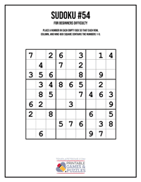 Sudoku for Beginners #54