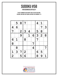Sudoku for Beginners #58