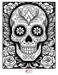 Sugar Skulls Coloring Pages for Adults 3B