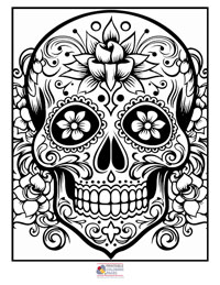 Sugar Skulls Coloring Pages for Adults 4B