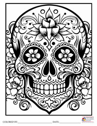 Sugar Skulls Coloring Pages for Adults 4 - Colored By