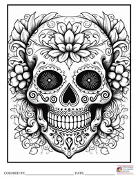 Sugar Skulls Coloring Pages for Adults 5 - Colored By