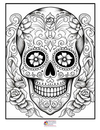 Sugar Skulls Coloring Pages for Adults 7B