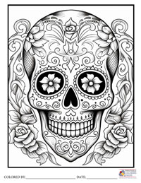 Sugar Skulls Coloring Pages for Adults 7 - Colored By