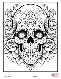 Sugar Skulls Coloring Pages for Adults 8 - Colored By