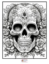 Sugar Skulls Coloring Pages for Adults 9B
