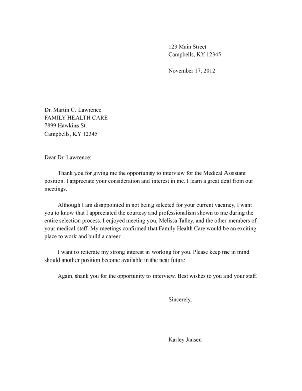 thank you letter resume template