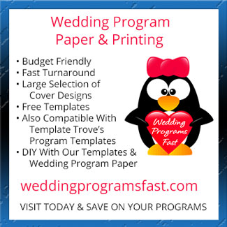Wedding Program Printing and Paper