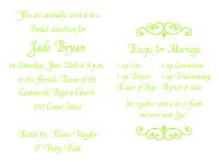 Wedding Shower Invitation 2 - Chartreuse