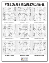 Word Search Printable Solutions 10-18